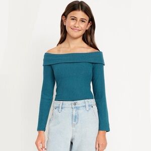 Old Navy CozePlush Off-Shoulder Ribbed Top for Girls | XXL